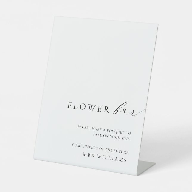 Ellesmere Minimalist Bouquet Flower Bar Pedestal Sign (Front)