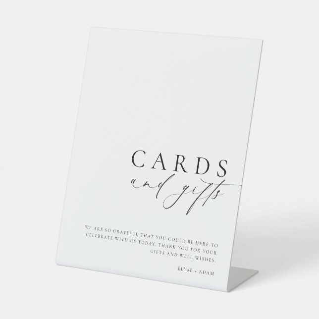 Ellesmere Minimalist Cards and Gifts Pedestal Sign (Front)