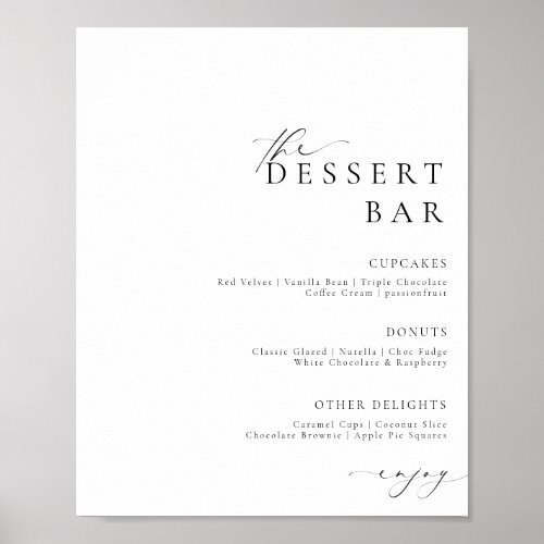 Ellesmere Minimalist Dessert Bar Menu Poster