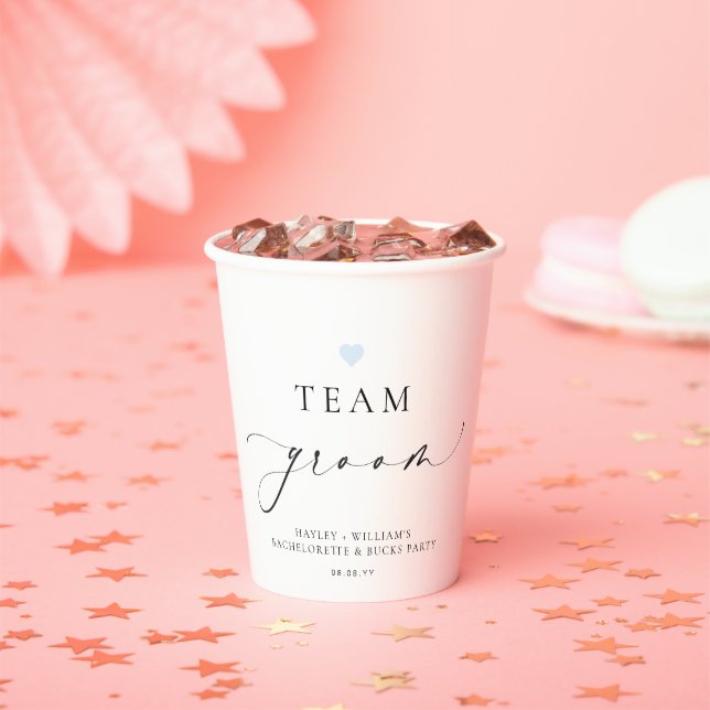 Ellesmere Minimalist Team Groom Paper Cups (Insitu)