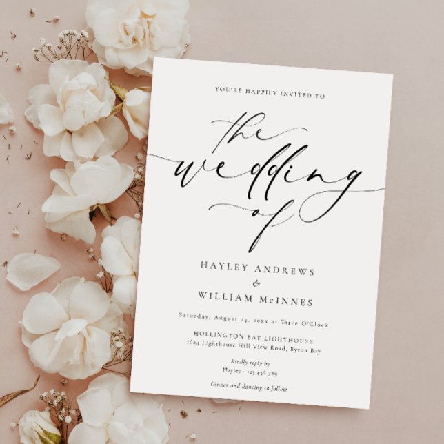 Ellesmere Minimalist Wedding and Details Invitation (Wedding Invitation Ellesemere )