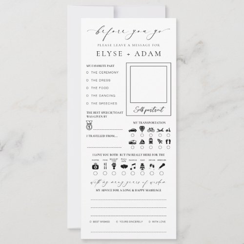 Ellesmere Minimalist Wedding Guest Book Card