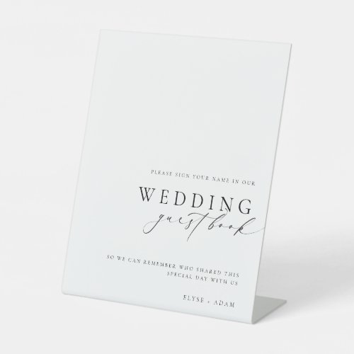 Ellesmere Minimalist Wedding Guest Book Pedestal Sign