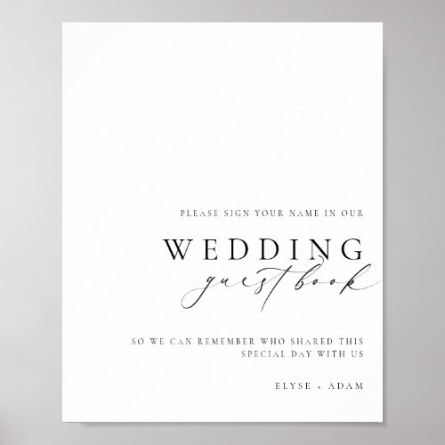 Ellesmere Minimalist Wedding Guest Book Sign