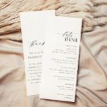Ellesmere Minimalist Wedding Long Menu & Thank You<br><div class="desc">This menu features a modern minimalist design with a hand-lettered script font on a white background for a clean and simple look. Add a thank you to your guests on the reverse side of the menu or leave it blank. The script heading is an image that cannot be edited. All...</div>