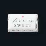 Ellesmere Minimalist Wedding Love Is Sweet Hershey's Miniatures<br><div class="desc">These Love Is Sweet Hershey's Miniatures feature a minimalist design with a script calligraphy heading. The script heading is an image that cannot be edited. All of the other text is fully editable. The chocolates are the perfect accompaniment to your wedding, engagement party, wedding breakfast, couples shower or vow renewal....</div>