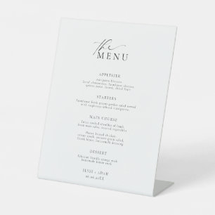 Ellesmere Minimalist Wedding Menu Pedestal Sign