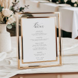 Ellesmere Minimalist Wedding Menu Poster<br><div class="desc">This menu features a modern minimalist design with a hand-lettered script font on a white background for a clean and simple look. Add a thank you to your guests on the reverse side of the menu or leave it blank. The script heading is an image that cannot be edited. All...</div>