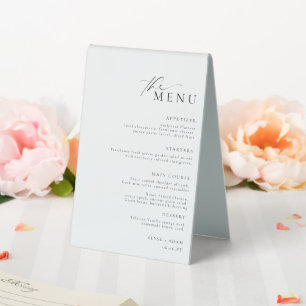 Ellesmere Minimalist Wedding Menu Table Tent