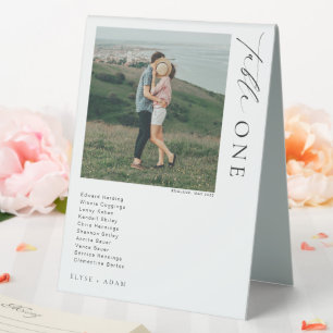 Ellesmere Minimalist Wedding Photo Table Number Tent