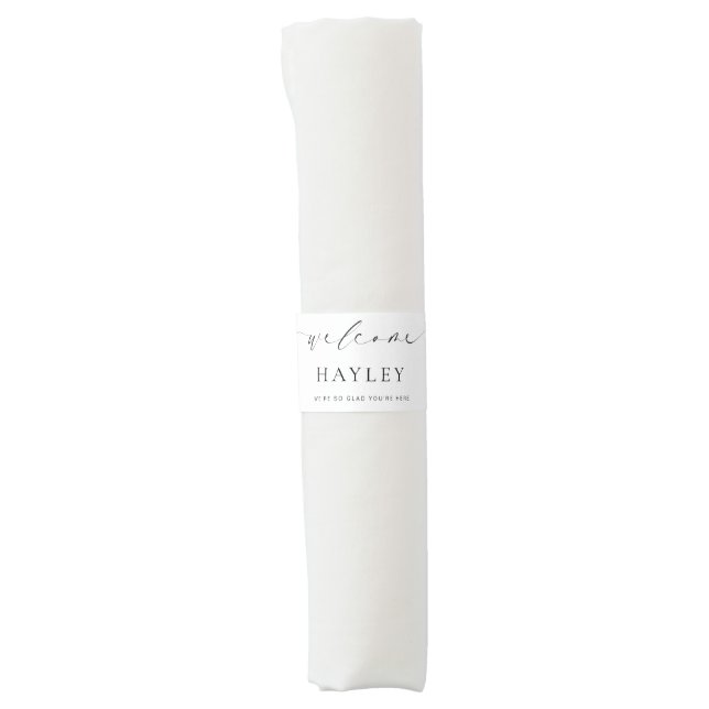 Ellesmere Minimalist Wedding Place Card Napkin Bands (Front)