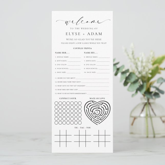 Ellesmere Minimalist Wedding Quiz and Invitation (Standing Front)