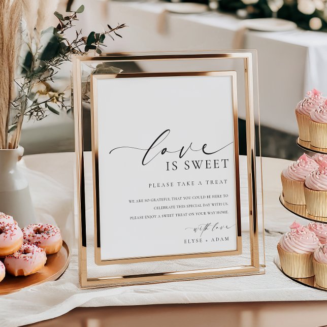 Ellesmere Modern Minimal Love Is Sweet Favors Sign (Creator Uploaded)