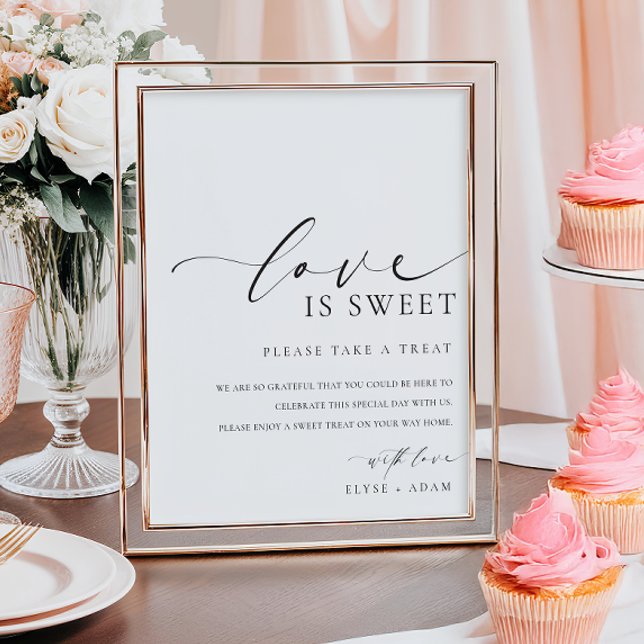 Ellesmere Modern Minimal Love Is Sweet Favors Sign (Creator Uploaded)