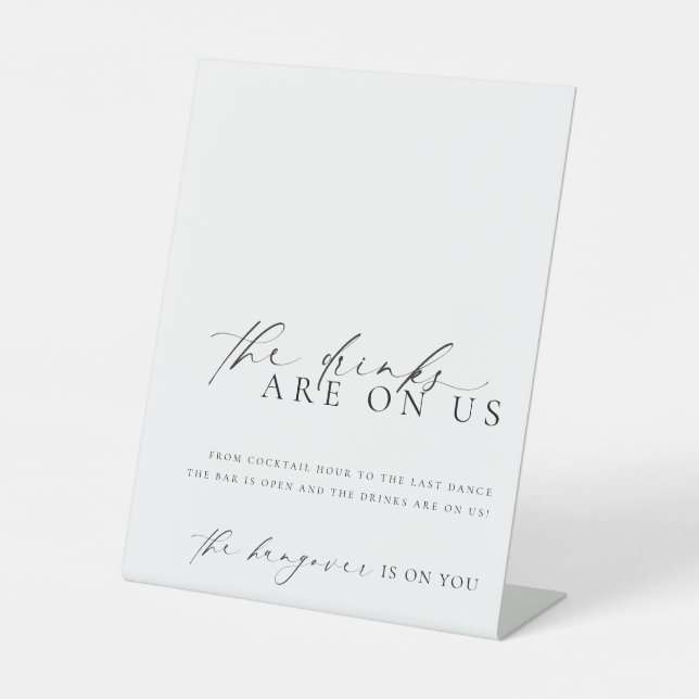 Ellesmere Modern Minimal Open Bar Menu Pedestal Sign (Front)