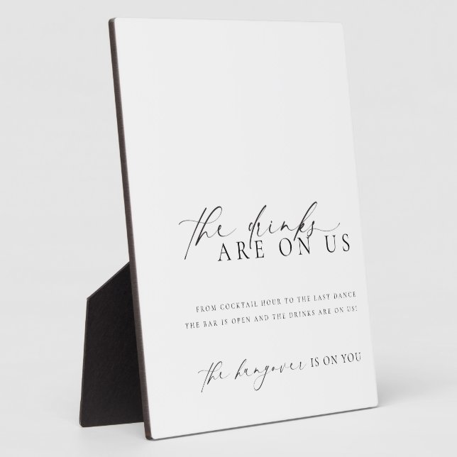 Ellesmere Modern Minimal Open Bar Menu Sign Plaque (Side)