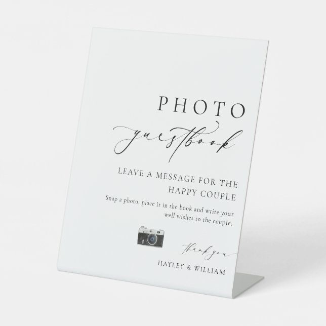 Ellesmere Modern Minimal Photo Guestbook Sign (Front)