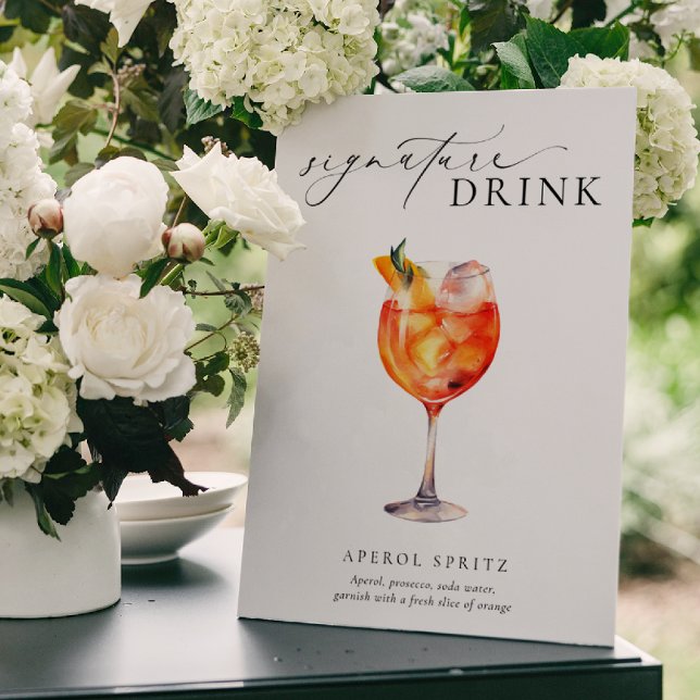 Ellesmere Modern Minimal Signature Drink Sign (Signature Drinks Sign)