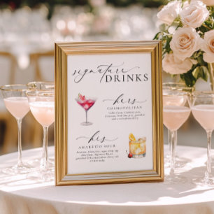 Ellesmere Modern Minimal Signature Drinks Sign