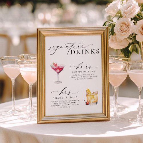 Ellesmere Modern Minimal Signature Drinks Sign
