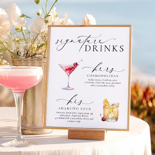 Ellesmere Modern Minimal Signature Drinks Sign