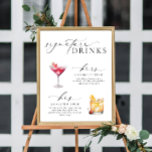 Ellesmere Modern Minimal Signature Drinks Sign<br><div class="desc">This signature drinks menu sign features a modern calligraphy script heading and minimalist design. The script text heading is an image that cannot be edited. The heading image can be resized to fit any poster size. All of the other text is fully editable. The template includes over 100 drink options....</div>