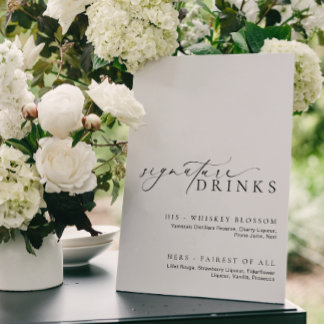 Ellesmere Modern Minimal Signature Drinks Sign