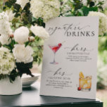 Ellesmere Modern Minimal Signature Drinks Sign<br><div class="desc">This signature drinks menu sign features a modern calligraphy script heading and minimalist design. The script text heading is an image that cannot be edited. The heading image can be resized to fit any poster size. All of the other text is fully editable. The template includes over 100 drink options....</div>