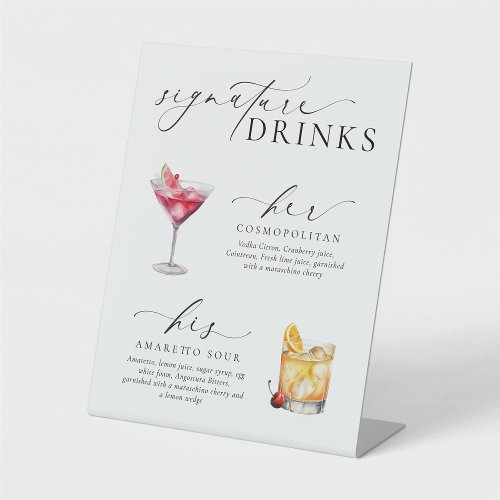 Ellesmere Modern Minimal Signature Drinks Sign