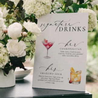 Ellesmere Modern Minimal Signature Drinks Sign