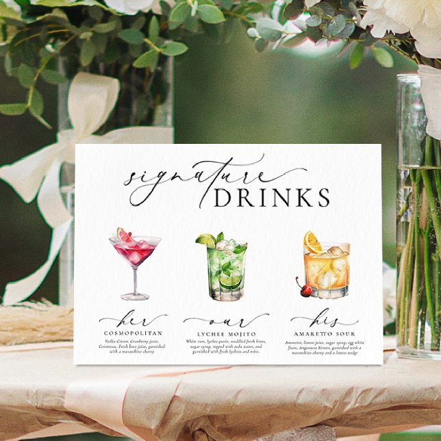 Ellesmere Modern Minimal Signature Drinks Sign (Creator Uploaded)