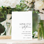Ellesmere Modern Minimal Spritz Station Foam Board<br><div class="desc">This spritz station drinks menu sign features a modern calligraphy script heading and minimalist design. The script text heading is an image that cannot be edited. The heading image can be resized to fit any poster size. All of the other text is fully editable. For more advanced customization of this...</div>