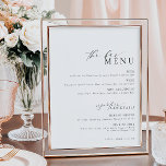 Ellesmere Modern Minimal The Bar Menu Sign<br><div class="desc">This bar menu sign features a modern calligraphy script heading and minimalist design. The script text heading is an image that cannot be edited. The heading image can be resized to fit any poster size. All of the other text is fully editable. For more advanced customization of this design, simply...</div>