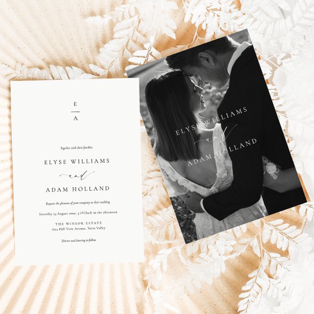 Ellesmere Modern Minimalist Monogram Wedding Invitation (Ellesmere Monogram Wedding Invitation )