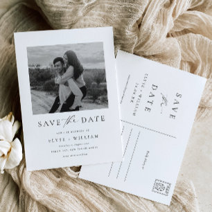 Ellesmere Modern Minimalist Photo Save The Date  Postcard