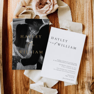 Ellesmere Modern Minimalist Wedding Foil Invitation