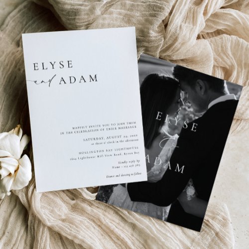 Ellesmere Modern Minimalist Wedding Invitation