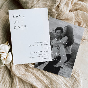 Ellesmere Modern Minimalist Wedding Save The Date Invitation