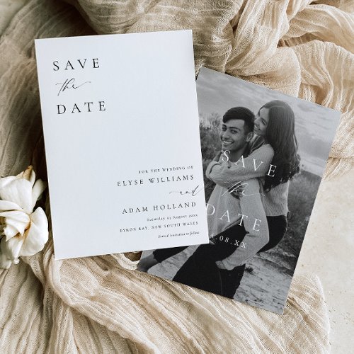Ellesmere Modern Minimalist Wedding Save The Date  Invitation