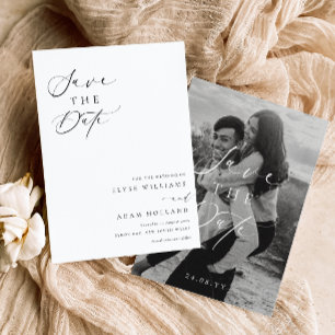 Ellesmere Modern Minimalist Wedding Save The Date Invitation