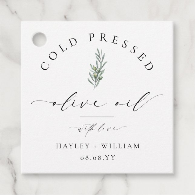 Ellesmere Olive Oil Favor Tags (Front)