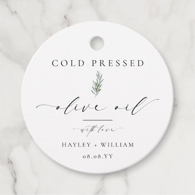 Ellesmere Olive Oil Favor Tags (Front)