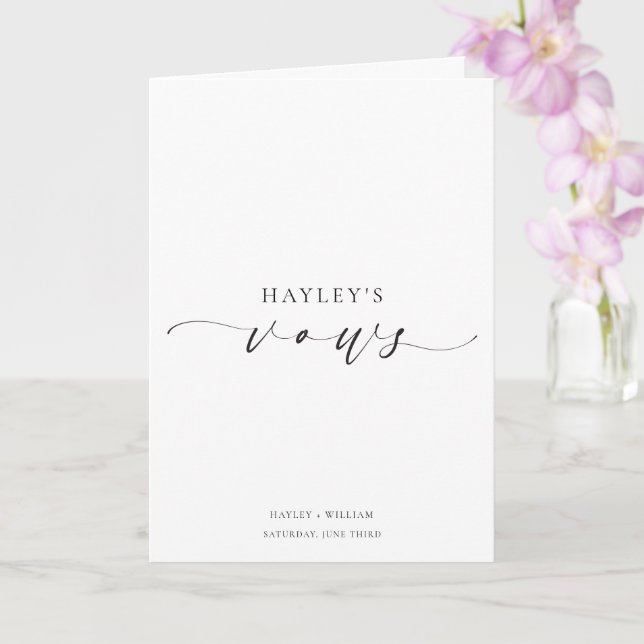 Ellesmere Personalized Name Vows Wedding Card (Orchid)