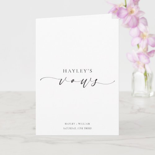 Ellesmere Personalized Name Vows Wedding Card