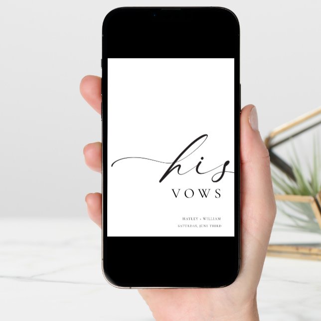 Ellesmere Photo His Vows Wedding Card (Front Digital)