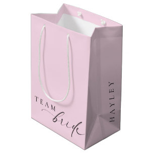 Ellesmere Pink Minimalist Wedding Team Bride Mediu Medium Gift Bag