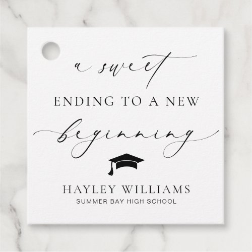 Ellesmere Sweet Ending New Beginning Graduation Favor Tags