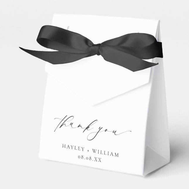 Ellesmere Thank You Wedding Favor Boxes (Front Side)