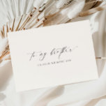 Ellesmere To My Brother On Your Wedding Day Card<br><div class="desc">The Ellesmere wedding day card features a modern minimalist design on a white background for a clean and simple look. The script heading is an image that cannot be edited. All of the other text is fully editable. For more advanced customization of this design, simply select the "Customize It" button...</div>