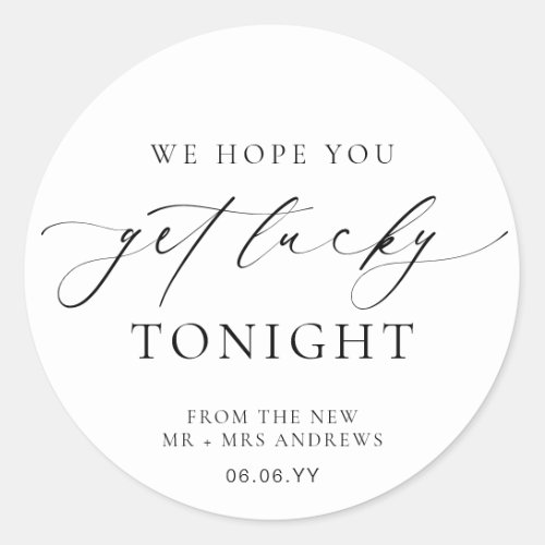 Ellesmere We Hope You Get Lucky Lotto Wedding Classic Round Sticker